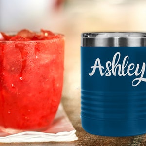 Monogramm Whiskey Tumbler, 10OZ Tumbler, benutzerdefinierte Becher, Edelstahl Becher, Laser graviert Tumbler, Monogramm Tumbler, Reisebecher, isoliert