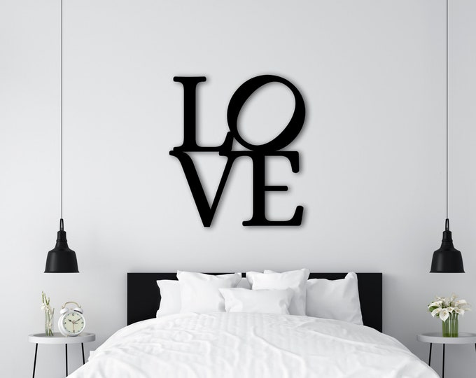 Square Love With Peace Sign, Metal Steel Wall Art, Custom Wacky Hippie Art, Weed Love Peace Decor Ideas, Multiple Color and Size Options,