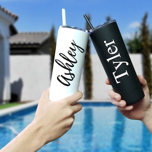 Tumbler personnalisé, Tumbler isolé, Tumbler personnalisé, Tumbler avec paille, Skinny Tumbler, Bridesmaid Proposal, Bridesmaid Gift, Custom 20