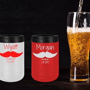Edelstahl kann Kühler, Metall Dose Kühler Getränkehalter für Dosen oder Flaschen, Monogramm Dose Halter, personalisierte Dose Halter Trauzeugen Geschenk