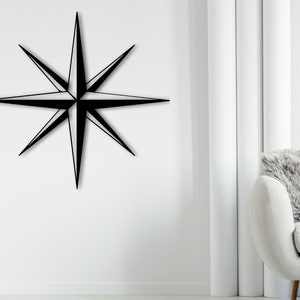 North Star Rose Shape, Beautiful Metal North Star, Custom Metal Stars, Unique Gift Idea, Wall Hanger Custom Metal Art, Unique Metal Stars,