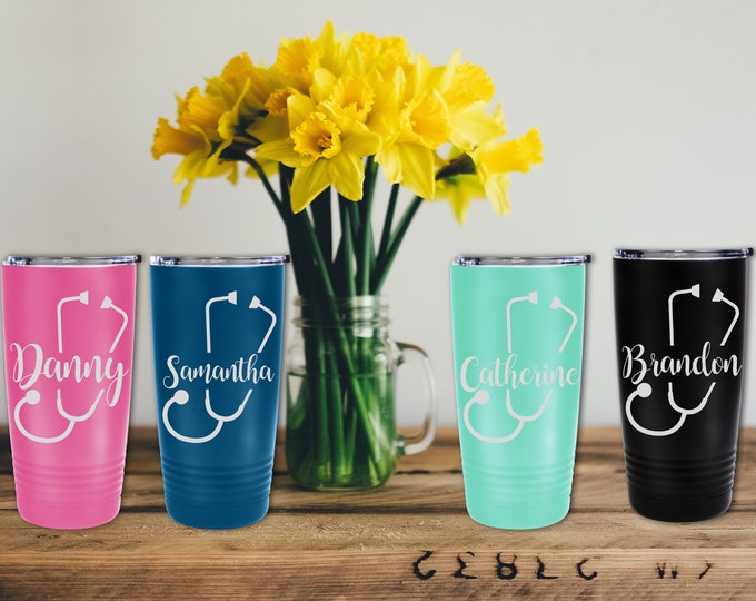 Personalized Tumbler, 20 OZ Tumbler, Custom Tumbler, Stainless Steel Mug, Laser Engraved Tumbler, Monogram Tumbler, Travel Mug, Insulated