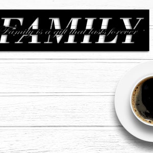 Family Sign, Family Metal Sign, Family Wall Decor, Thanksgiving Decor, Family Word Sign, Metal Cut Out Family Sign, Family Dining Room Decor