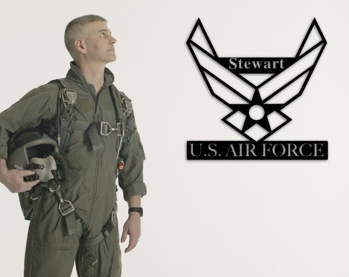 Metal name Sign For Air Force Vet, Gift For Veteran, Air Force Family Sign, Officer Retirement Gift Ideas, Custom Gifts For Air Force Vet