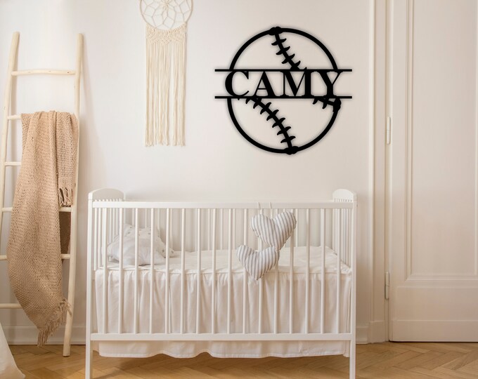 Custom Name Sign, Personalized Sport Name Sign, Custom Metal Sports Sign, Metal Nursery Wall Hanger, Sport Home Decor, Gift Ideas For Kids