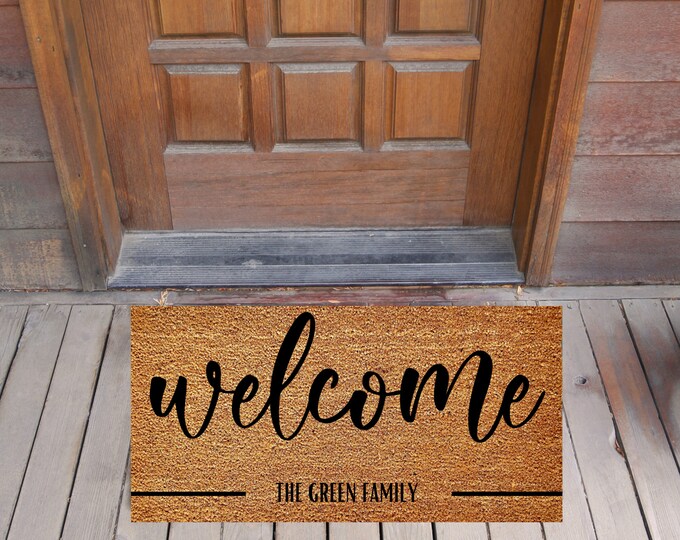 Personalized Doormat, Custom Doormat, Welcome Doormat, Front Door, Monogram Mat, Top Seller, Gift For Her, Gift For Him, Couples Gift