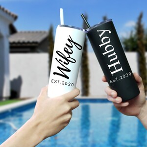 Tumbler personalizzato, Tumbler isolato, Tumbler personalizzato, Tumbler con paglia, Skinny Tumbler, Proposta da da sposa, Regalo da damigella d&#39;onore, Personalizzato 20