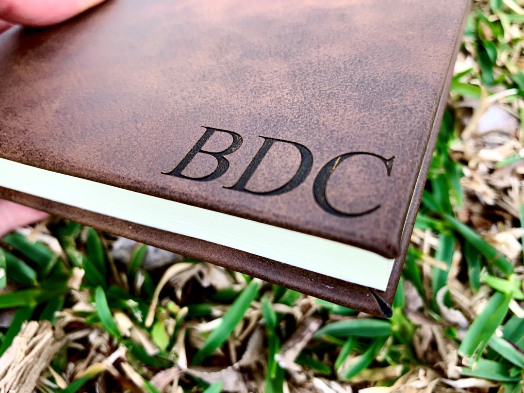 Monogrammed Leather Journal, Personalized Journal, Lined Journal
