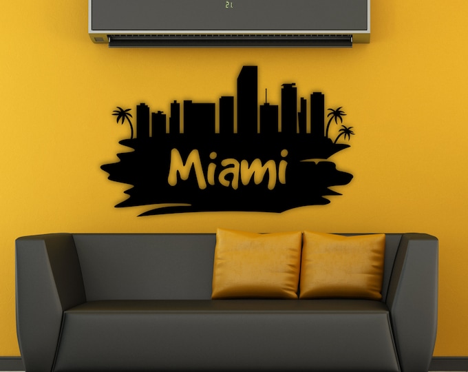 Miami City Sign, Home Of The Dolphins, Custom Metal Sign, Metal Miami Sign, Miami Home Decor, Custom Metal Miami Sign, Miami Home Decor