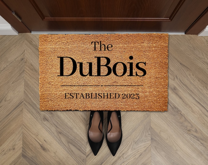 Established Custom Doormat, Last Name Custom Doormat, Welcome Mat, Housewarming Gift, Wedding Gift, Personalized Door Mat, Home Decor