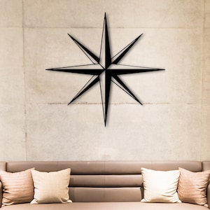 North Star Rose Shape, Beautiful Metal North Star, Custom Metal Stars, Unique Gift Idea, Wall Hanger Custom Metal Art, Unique Metal Stars,