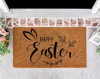Hop on in Easter Bunny Doormat, Easter Doormat, Funny Doormat, Spring Decor, Home Decor, Welcome Mat, Large Doormat