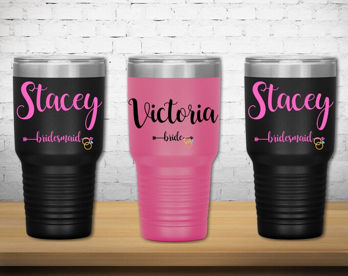 Bridesmaid Gift, Custom Tumbler, Insulated Bridesmaid Tumbler, 30oz Tumbler, Gift for Mom, Sorority Gift, Mother's Day Gift, Graduation Gift