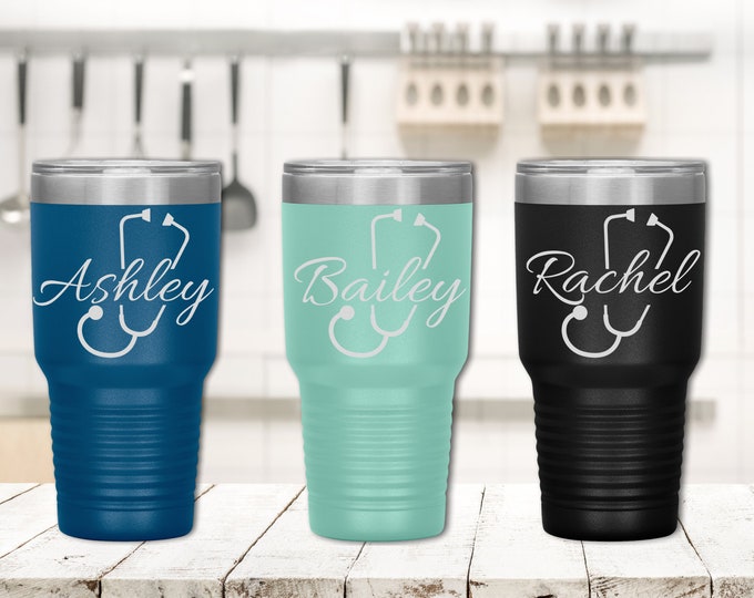 Personalized Nurse Tumbler, Personalized Nurse Gift, Nurse Gift, RN Gifts, LPN Gifts, CNA Gifts, Doctor Gift, Personalized 30oz Tumbler