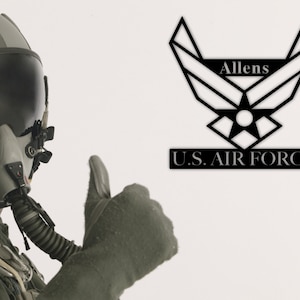 Personalized Air Force Gifts, Custom Air Force Emblem, Personalized Metal Name Sign Custom Airforce Name Sign Military Retirement Gift Ideas