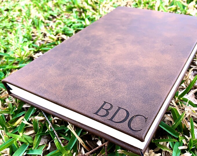 Monogrammed Leather Journal, Personalized Journal, Lined Journal, Personalized Notebook, Customized Leather Gift, Custom Leatherette Journal