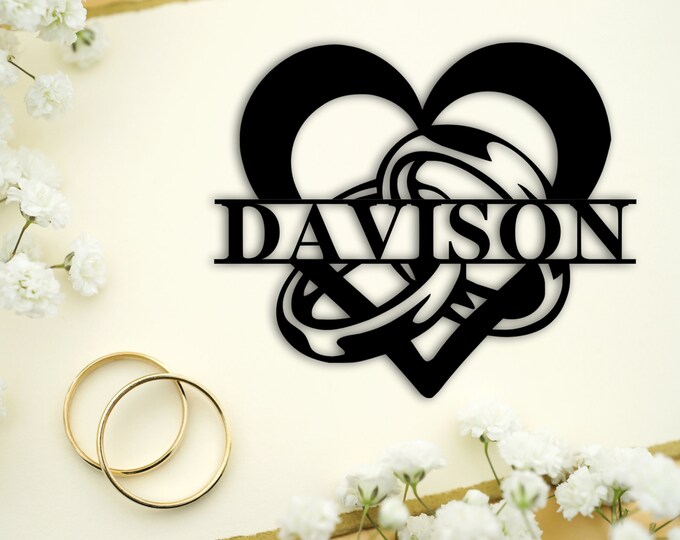 Mr & Mrs Sign, Custom Wedding Name Sign, Mr and Mrs Metal Name, Personalized Last Name Sign, Wedding Gift, Anniversary Gift, Custom Family