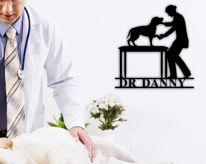 Veterinarian Gift, Vet Graduation Gift, Personalized Veterinary Metal Sign, Vet Sign, Vet Name Sign, Custom Veterinarian Sign, Animal Lover