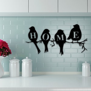Metal Bird Wall Art, Birds On A Branch, Custom Birds On A Wire, Metal Wall Art, Bird Home Decor, Personalized Metal Wall Art Custom Bird Art