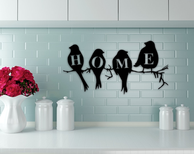 Metal Bird Wall Art, Birds On A Branch, Custom Birds On A Wire, Metal Wall Art, Bird Home Decor, Personalized Metal Wall Art Custom Bird Art