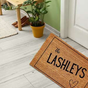 Cadeau de pendaison de crémaillère chaleureux, cadeau de mariage, paillasson personnalisé, paillasson personnalisé, cadeau de clôture, bienvenue, tapis de porte d’entrée, tapis monogramme, paillasson
