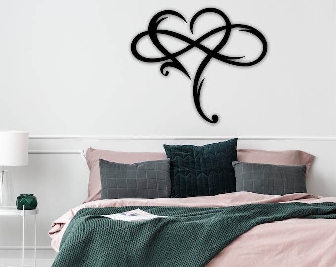 Metal Infinity Heart, FREE SHIPPING, Metal Infinity Symbol, Heart Wall Decor, Love Sign, Infinity Sign, Realtor Gift, Housewarming Gift Idea