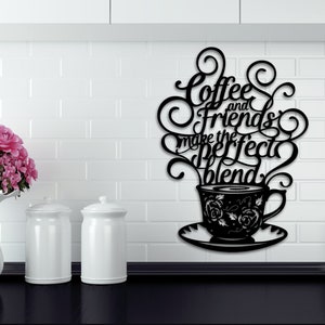 Coffee Sign, Metal Breakfast Decor, Laser Cut Metal Home Decor, Unique Kitchen Decor, Custom Designs For Kitchen, Unique Metal Coffee Sign