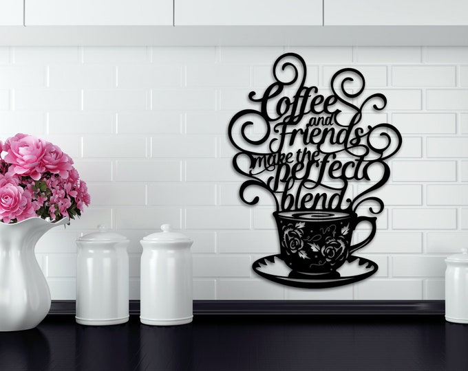 Coffee Sign, Metal Breakfast Decor, Laser Cut Metal Home Decor, Unique Kitchen Decor, Custom Designs For Kitchen, Unique Metal Coffee Sign