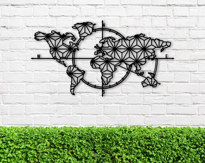 Liv - Carte du monde Métallique, Metal Wall Decor, Metal Wall Art, Metall Världskarta, World Map Interior, Welltkarte, Metalen Wereldkaart