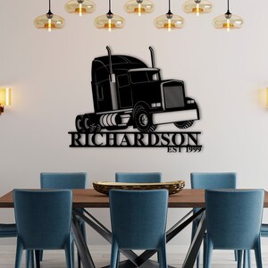 Customized Metal Trucker Sign, Truck Driver Name Sign, Trucker Sign, Personalized Sign, Custom Metal Name Sign, Gift For Him, Rustic Decor