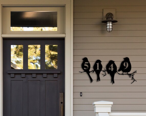 House Door Number Sign Budgie Design Metal Door Sign 