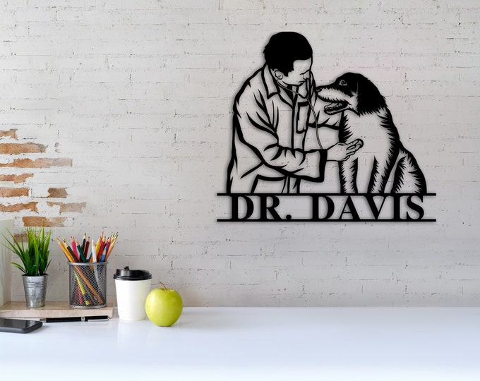 Veterinarian Gift, Vet Graduation Gift, Personalized Veterinary Metal Sign, Vet Sign, Vet Name Sign, Custom Veterinarian Sign, Animal Lover