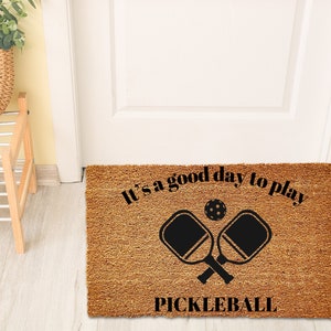 Probably Playing Pickleball Coir Doormat Door Mat Entry Mat Housewarming Gift Wedding Gift New Home