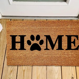 Dog Home Mat, Dog Family Door Mat, Custom Dog Doormat, Housewarming Gift for Dog Lover, Dog Theme Decor, Dog Paw Door Mat, Outdoor Mat