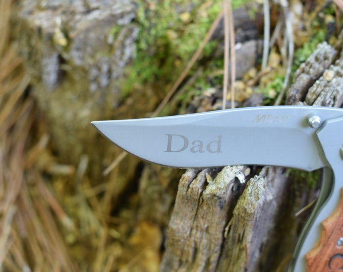 Fathers Day Gift For Dad, First Father's Day Gift, Engraved Pocket Knife with Birthdays of Children, Gift from Wife, Daughter, Son