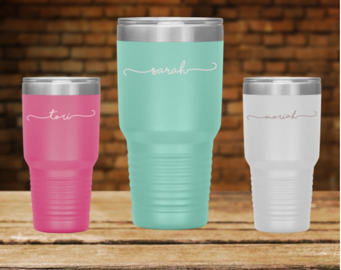 Personalized 30oz Tumbler, Laser Engraved Tumbler, Custom 30oz Tumbler, Tumbler for Bridesmaids, Monogrammed Tumbler Personalized