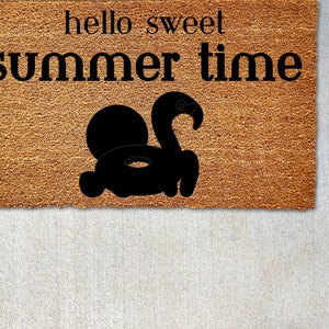 Hello Summer Poolside Doormat, Summer Doormat, Cute Doormat, Funny Doormat, Summer Doormat, Welcome Mat, Home Decor, Entryway