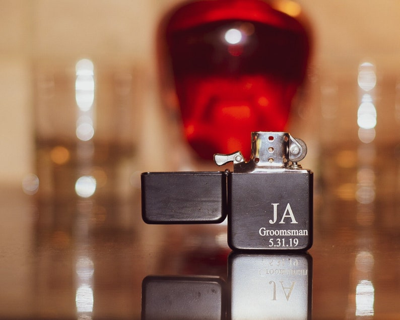 Groomsmen Gift Engraved Cigar Wedding Favor Custom Lighter Etsy