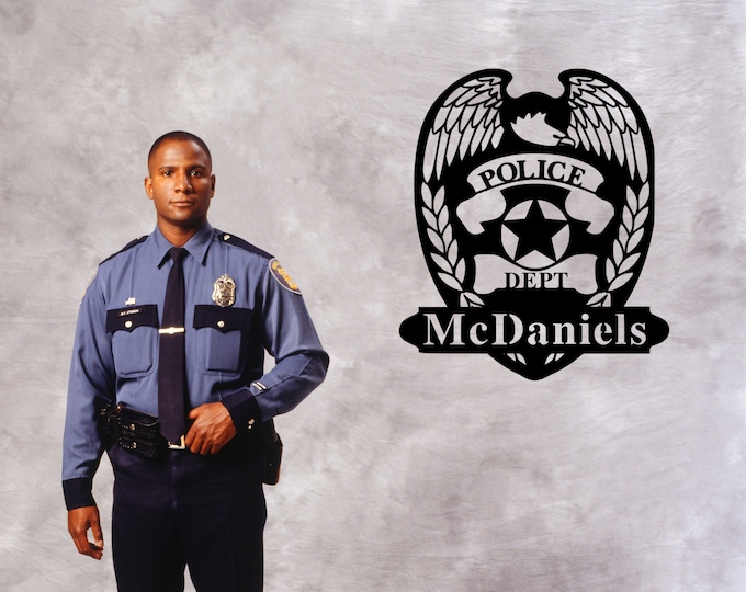 Police Officer Gifts, Graduation Gifts, Police Academy Graduation Gift, Metal Name , Personalized Police Officer Metal Name Sign Gift Idea
