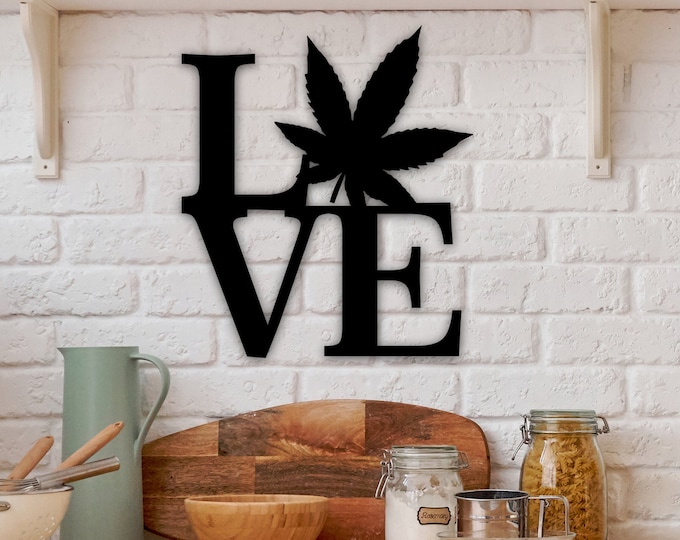 Metal Stacked Love Sign, Love Sign, Indoor Or Outdoor Metal Sign, Metal Home Decor, Anniversary Gift, Wedding Gift, Pop Art, Custom Love Art