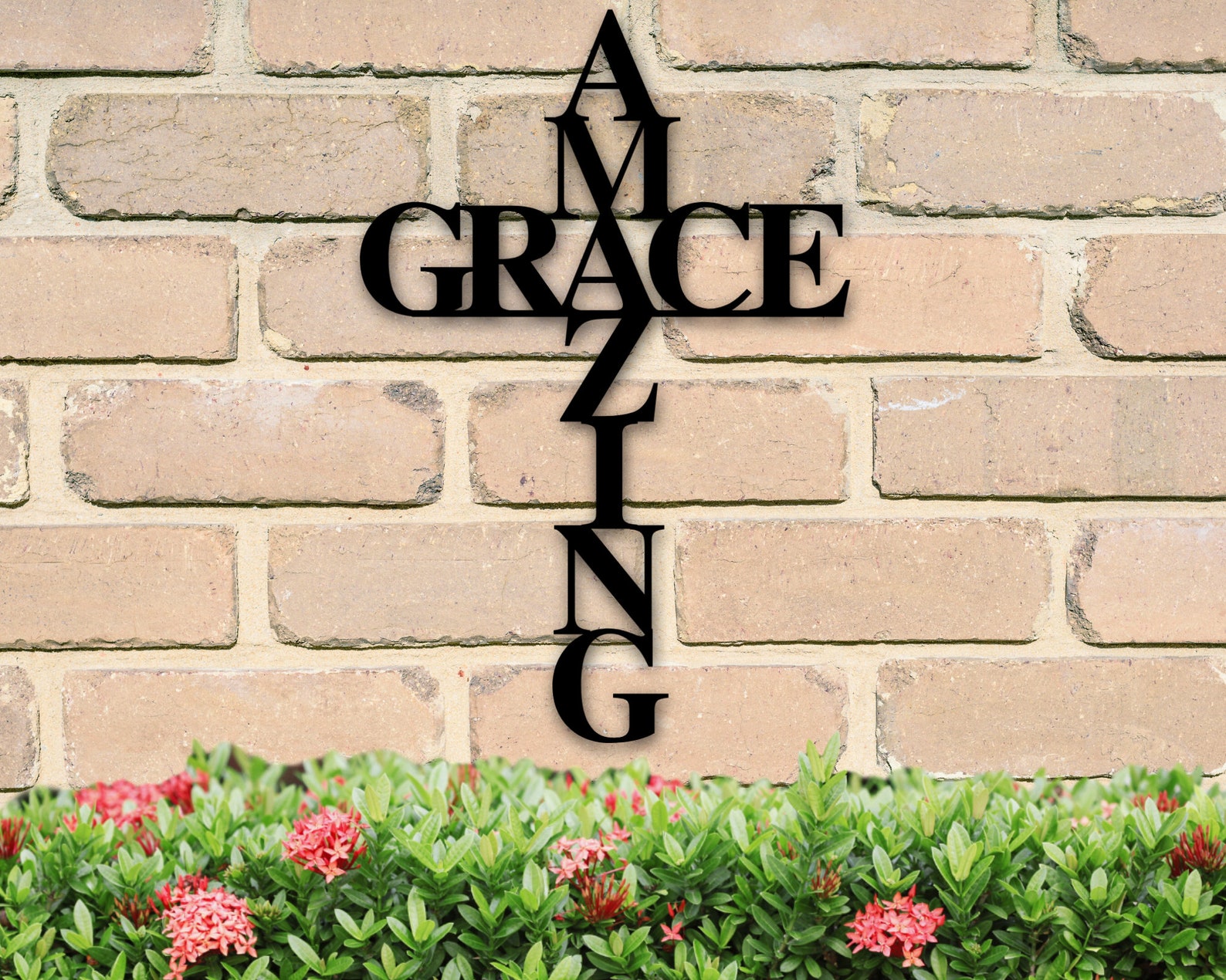 Amazing Grace Metal Sign Cross Religious Decor God Bless Etsy
