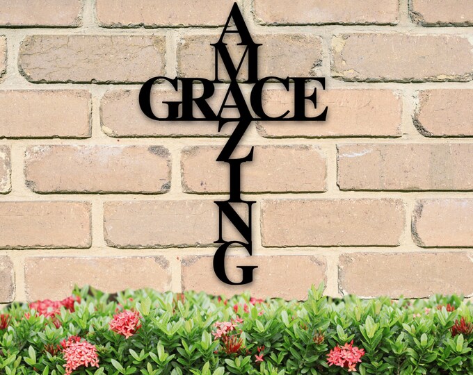 Amazing Grace Metal Wall Art, Religious Gifts For Women, Religious Wall Art, Christian Gifts Christian Gifts for Men Gifts for Christmas Art