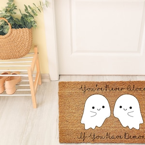 Halloween Doormat, Ghost Doormat, Ghost Decor, Halloween Decor, Boo Doormat, Halloween Decorations, Glow in the Dark, Fall Decorations, Coir