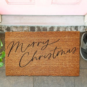 Merry Christmas Door Mat, Christmas Doormat, Winter Decoration, Welcome Mat, Holiday Doormat, Winter Decor, Christmas Gift