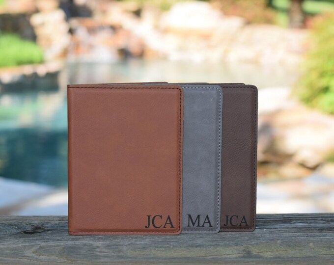 Engraved Passport Holder, Personalized Leather Passport Cover Travel Wallet, 3rd Anniversary Leather Gift, Graduation, Mothers Day Gift