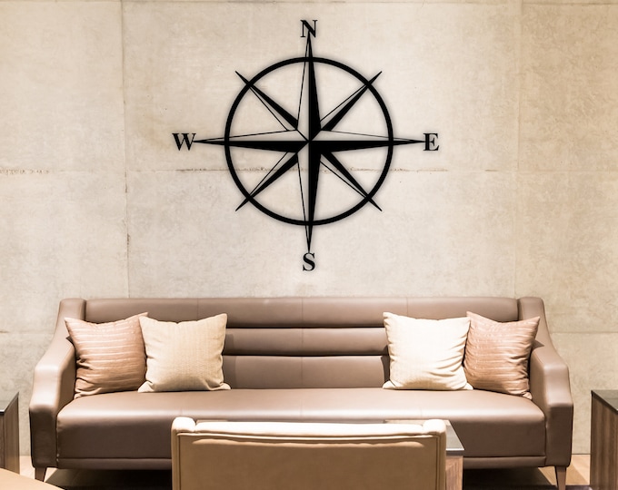 North Star Compass Wall Art, North Star Wall Art, Star Compass For Wall, Vintage Metal Wall Art, Custom Rustic Compass, North Start Compass