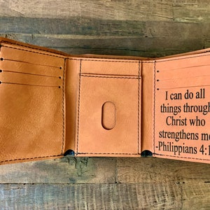 Monedero de hombre personalizado, Monedero de hombre trifold, cartera de cuero, regalo de Navidad, cartera RFID, regalo para papá, cartera de cuero para hombres