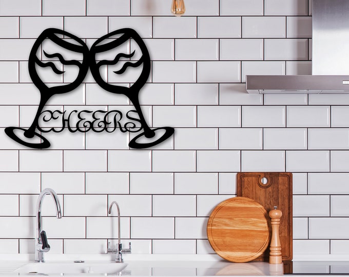 Wine Sign, Wine Metal Word, Farmhouse Decor, Kitchen Decor, Housewarming Gift, Metal Word Wall Art, Realtor Closing Gift, Custom Wine Lover