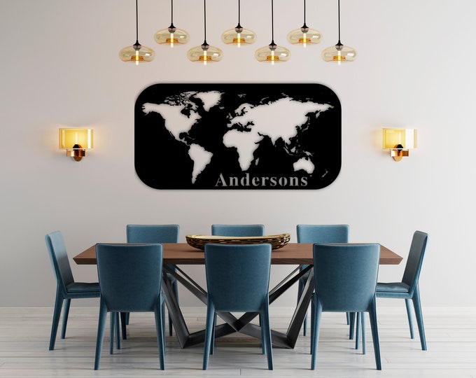 Metal World Map Wall Art, Metal Wall Decor, Metal Wall Art, Weltkarte, Housewarming Gift, World Map, Carte Du Monde, Metal Wall Sign, Custom