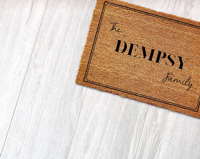Personalized Door Mat, Custom Doormat, Personalized Welcome Mat, Last Name Doormat, Personalized Doormat, Housewarming Gift, Closing Gift